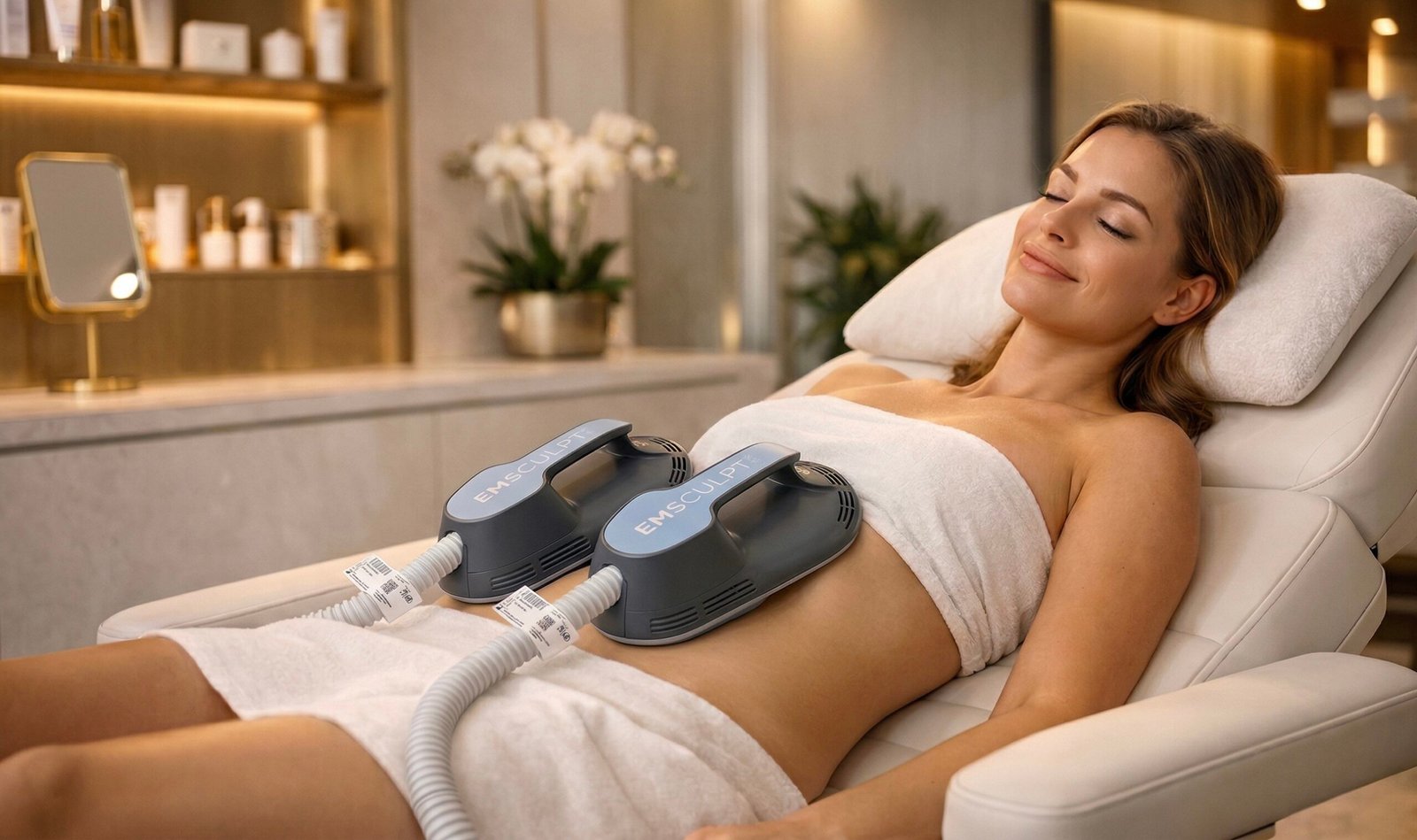 Emsculpt Neo and cellulite treatment scheduled at the same visit at DK Aesthetics Highland Park IL