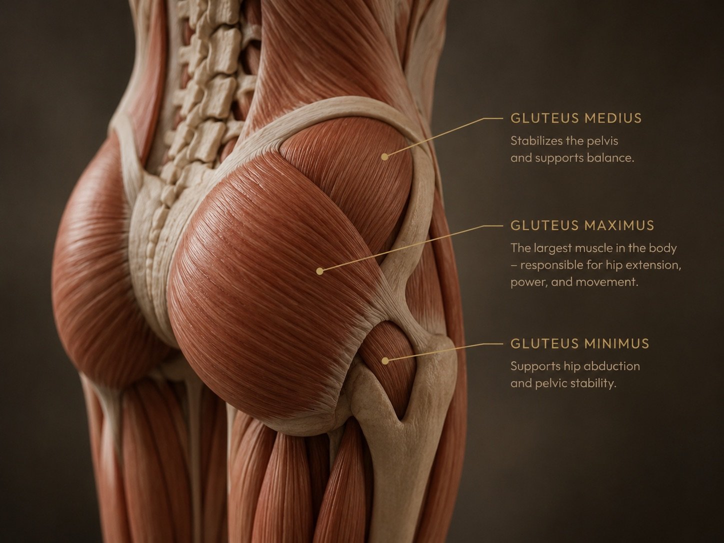 The gluteal muscle group — gluteus maximus, medius and minimus — and its role in stability