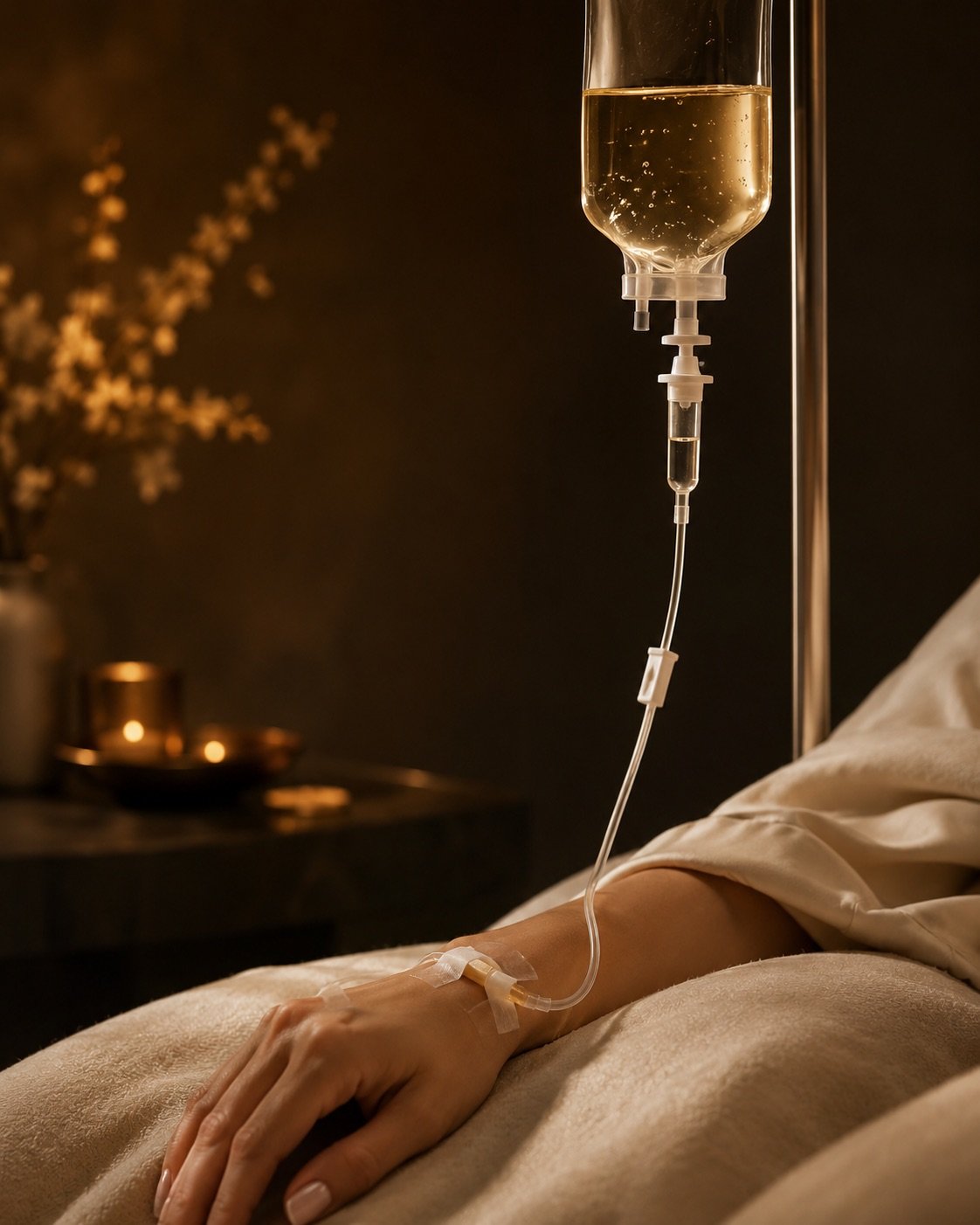 IV drip therapy delivering hydration and nutrients at DK Aesthetics Highland Park IL