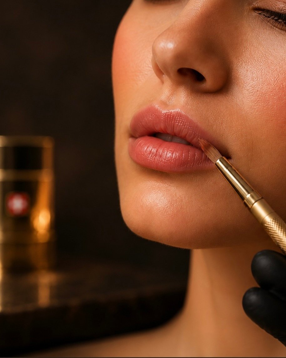Natural soft lip blushing tint with Swiss Color pigments at DK Aesthetics Highland Park IL