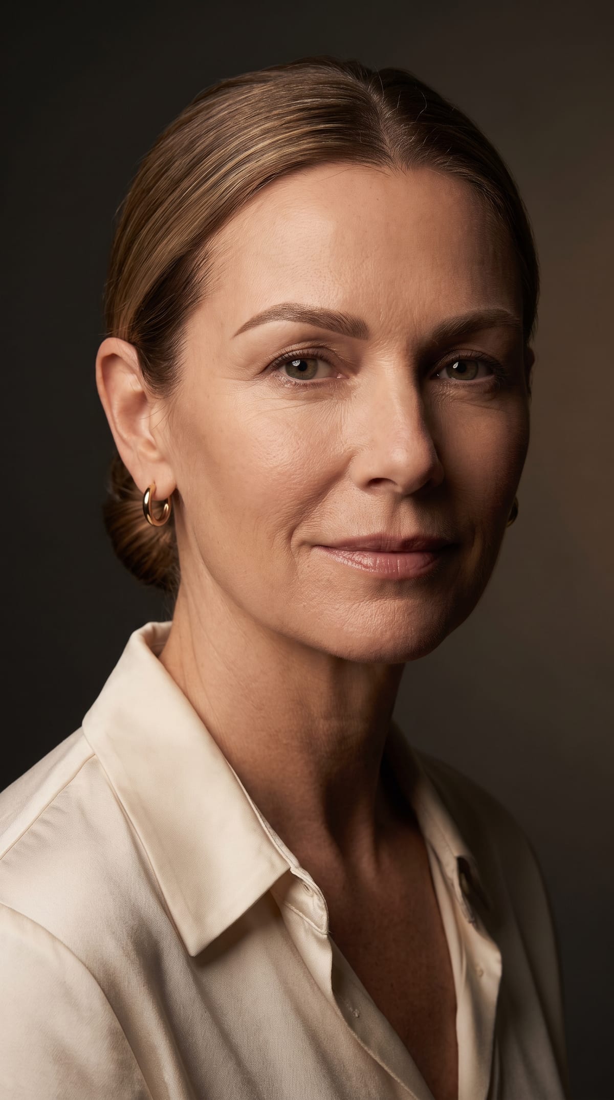 Woman with soft, shaded powder brows at DK Aesthetics, Highland Park, Illinois