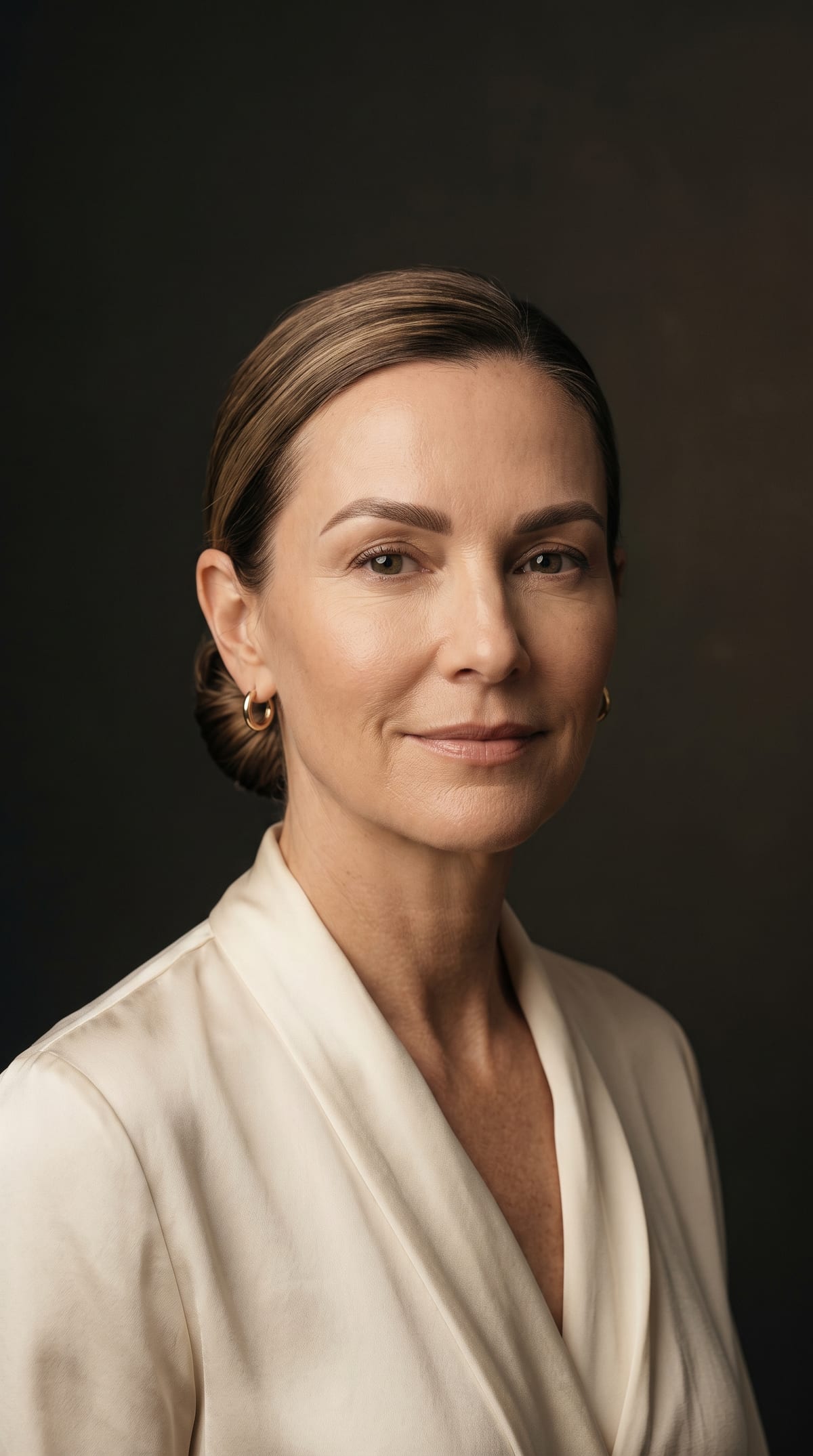 Woman with soft, powder-shaded ombré brows at DK Aesthetics in Highland Park, IL